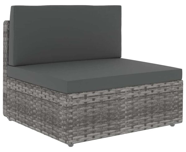 VidaXL 14 részes szürke polyrattan kerti ülőgarnitúra párnákkal