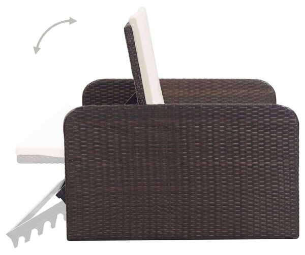VidaXL Polyrattan Kerti Pihenőszett - 2 részes
