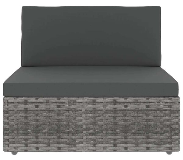 VidaXL 5 részes szürke polyrattan kerti ülőgarnitúra párnákkal