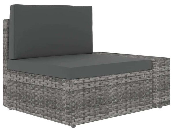 VidaXL 5 részes szürke polyrattan kerti ülőgarnitúra párnákkal