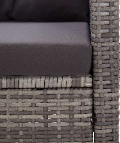VidaXL 3 részes polyrattan és tömör akácfa kerti étkezőgarnitúra