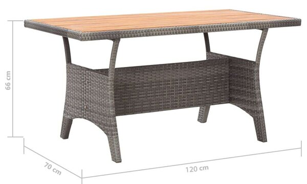 VidaXL 3 részes polyrattan és tömör akácfa kerti étkezőgarnitúra