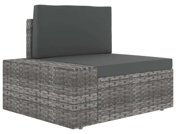 VidaXL 14 részes szürke polyrattan kerti ülőgarnitúra párnákkal