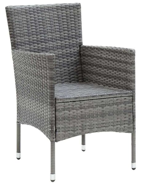 VidaXL Polyrattan Kerti Étkezőgarnitúra - 9 részes - Szürke