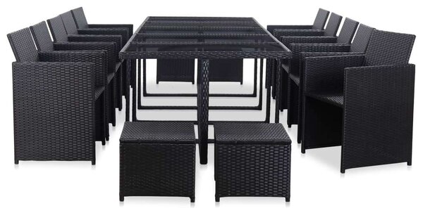 VidaXL Polyrattan Kültéri Étkezőszett - 15 részes