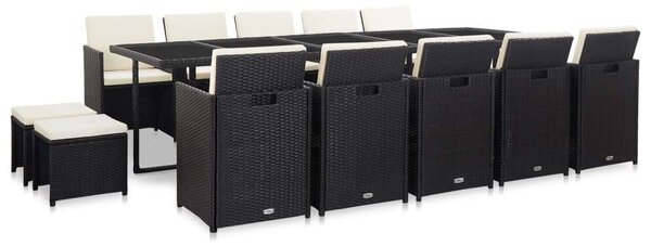 VidaXL Polyrattan Kültéri Étkezőszett - 15 részes