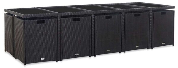 VidaXL Polyrattan Kültéri Étkezőszett - 15 részes