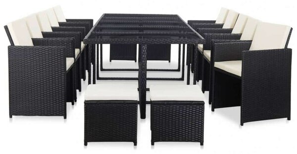 VidaXL Polyrattan Kültéri Étkezőszett - 15 részes