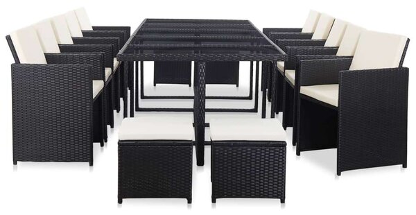 VidaXL Polyrattan Kültéri Étkezőszett - 15 részes