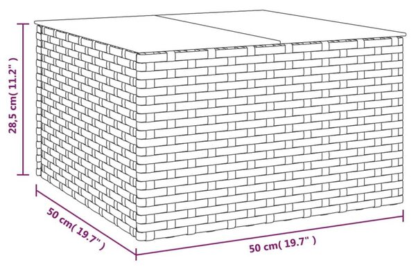 Polyrattan Kerti Ülőgarnitúra - 2 részes - Fekete - 238x110cm
