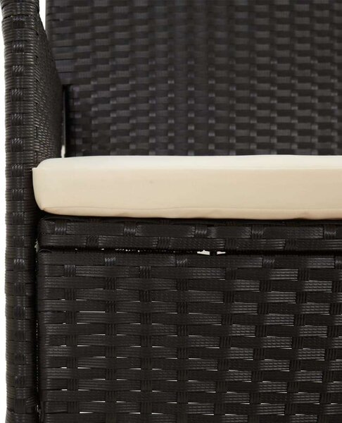 VidaXL Kerti Ülőgarnitúra - 4 részes - Fekete Polyrattan