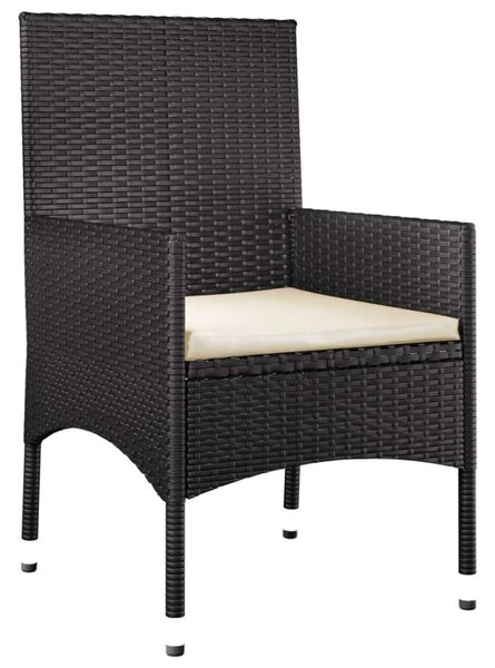 VidaXL Kerti Ülőgarnitúra - 4 részes - Fekete Polyrattan
