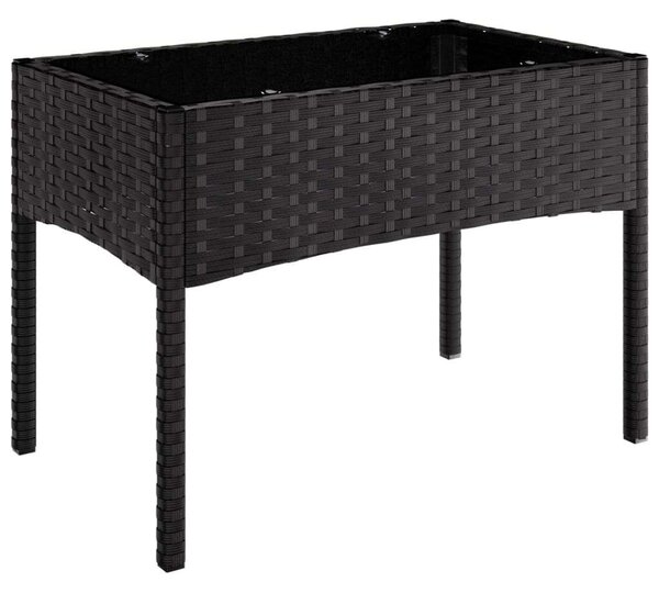 VidaXL Kerti Ülőgarnitúra - 4 részes - Fekete Polyrattan