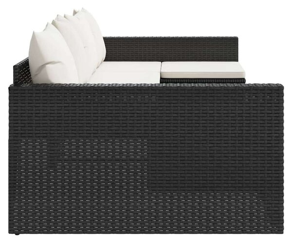 Polyrattan Kerti Ülőgarnitúra - 2 részes - Fekete - 238x110cm