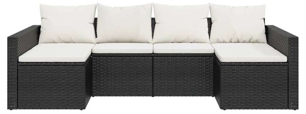 Polyrattan Kerti Ülőgarnitúra - 2 részes - Fekete - 238x110cm