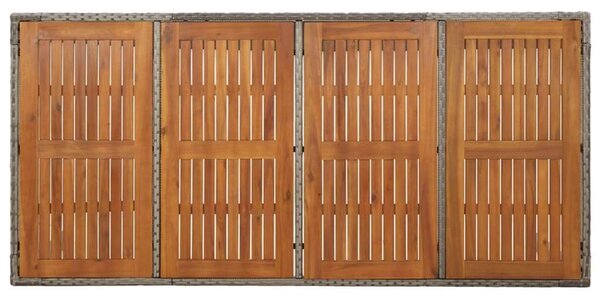 Polyrattan Kerti Étkezőgarnitúra - 7 részes - Szürke