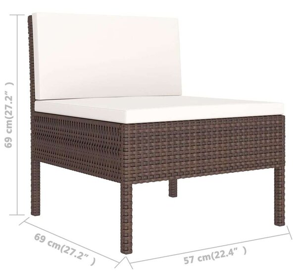VidaXL 5 részes Kerti Ülőgarnitúra - Barna Polyrattan