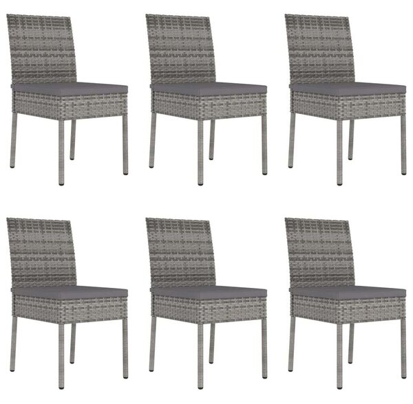 VidaXL Polyrattan Kerti Étkezőgarnitúra - 7 részes - Szürke