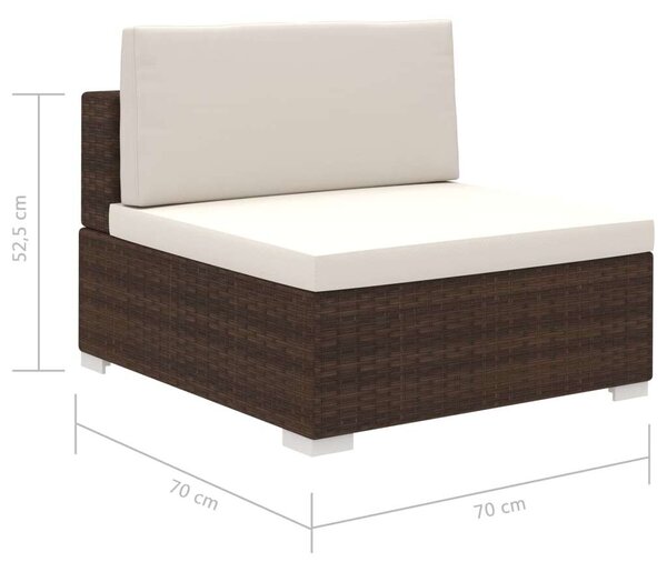 Polyrattan Kerti Bútorszett - 12 részes - Barna