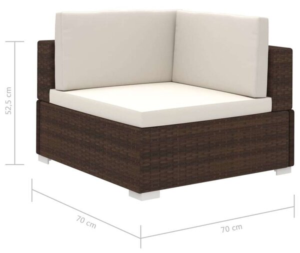 Polyrattan Kerti Bútorszett - 12 részes - Barna
