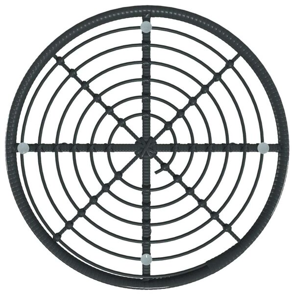 VidaXL - 5 részes Kerti Étkezőgarnitúra - Fekete Polyrattan