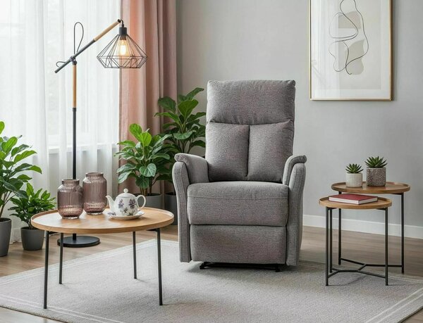 Atlas Raven Elektromos Relax Fotel Szürke Raven Szövet