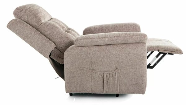Morgan Raven elektromos felállás segítő relax fotel Raven szövet sötét bézs