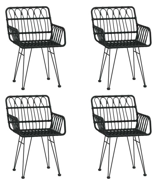 VidaXL 5 részes fekete polyrattan kerti garnitúra
