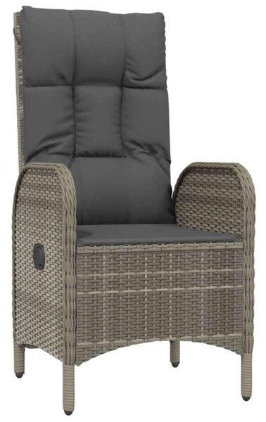 VidaXL 9 részes szürke polyrattan kerti étkezőgarnitúra párnával