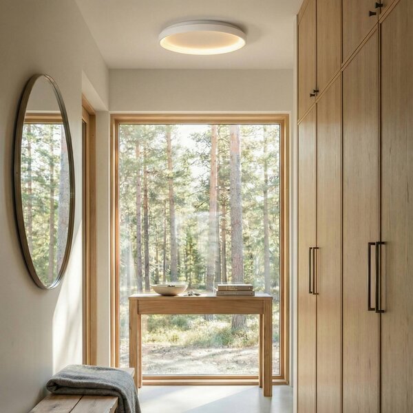 Arcchio Vivy LED mennyezeti világítás, Ø 58 cm, fehér, fém, dimmelhető, Fehér / opál, Konyha, fém, Modern