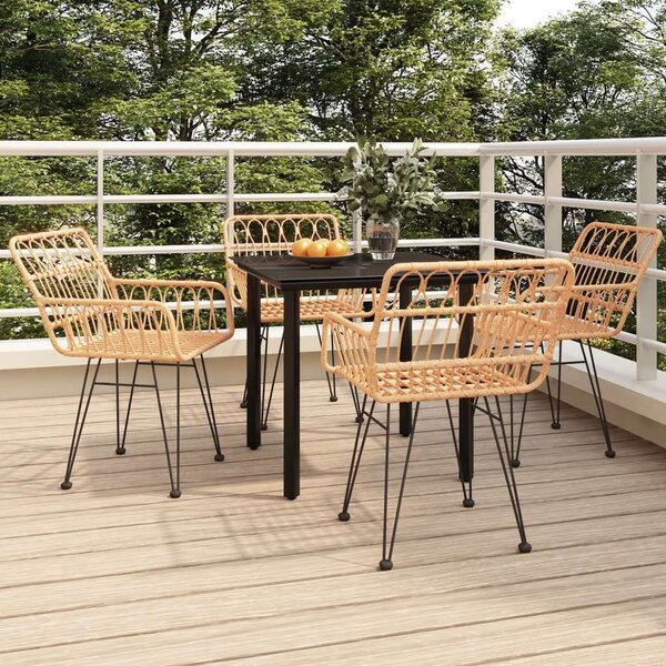VidaXL 5 részes polyrattan kerti étkezőgarnitúra