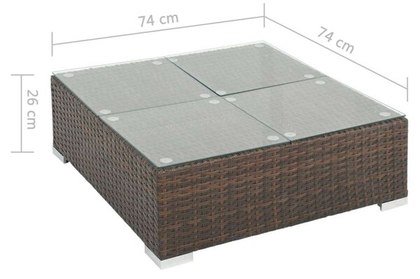 VidaXL Polyrattan Kerti Ülőgarnitúra - 8 részes