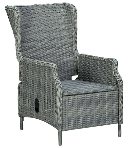 VidaXL 9 részes világosszürke polyrattan kültéri étkezőszett párnákkal
