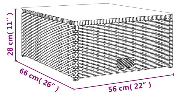 VidaXL 4-részes fekete polyrattan kerti bútorszett párnákkal