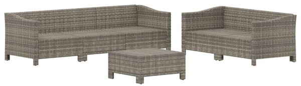 VidaXL 6 részes szürke polyrattan kerti ülőgarnitúra párnákkal