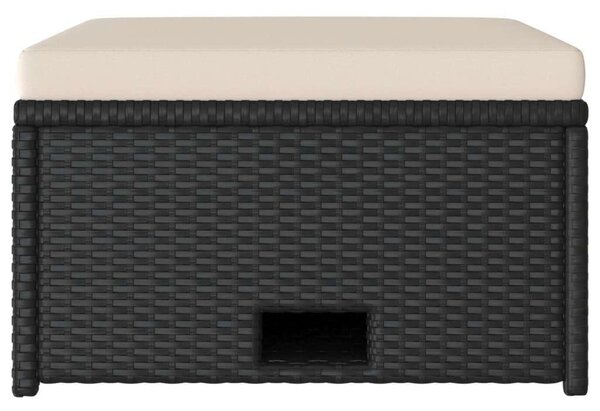VidaXL 4-részes fekete polyrattan kerti bútorszett párnákkal