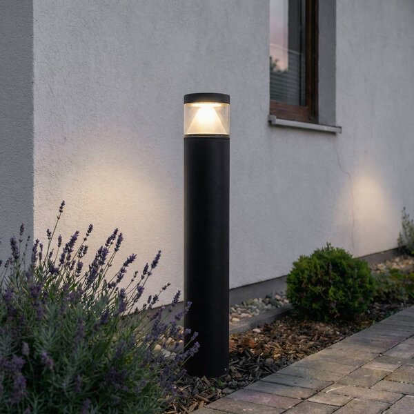 Lucande LED-es oszloplámpa Darja, antracit, fém, 100cm, IP54, Alu / szürke / cink, Alumínium, Modern