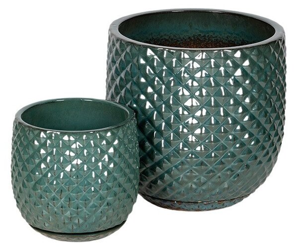 Nova Classic kerámia növénytartó szett mohazöld 30,5x30,5-45,7x45,7cm S2