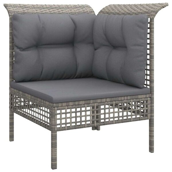 Polyrattan Kerti Ülőgarnitúra - 5 részes - Szürke