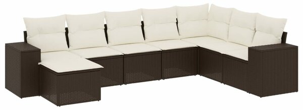 VidaXL 8 részes barna polyrattan kerti ülőgarnitúra párnákkal