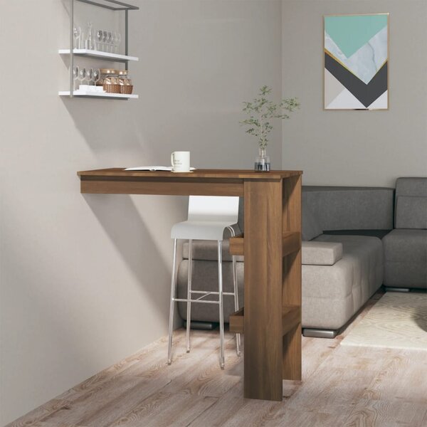 VidaXL barna tölgyszínű fatermék fali bárasztal 102 x 45 x 103,5 cm