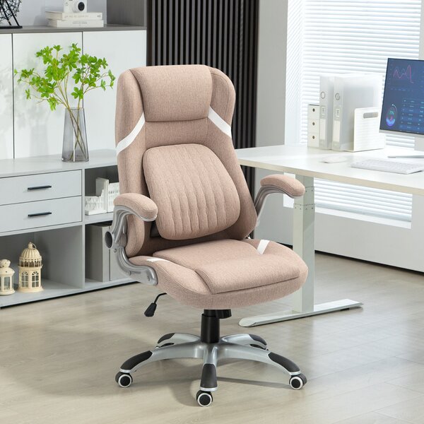 Vinsetto ergonomikus irodai szék összecsukható karfákkal, fejtámlával, deréktámasszal és állítható magassággal, 68x76x117 cm, barna