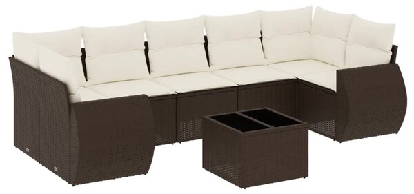 VidaXL 8 részes barna polyrattan kerti ülőgarnitúra párnákkal