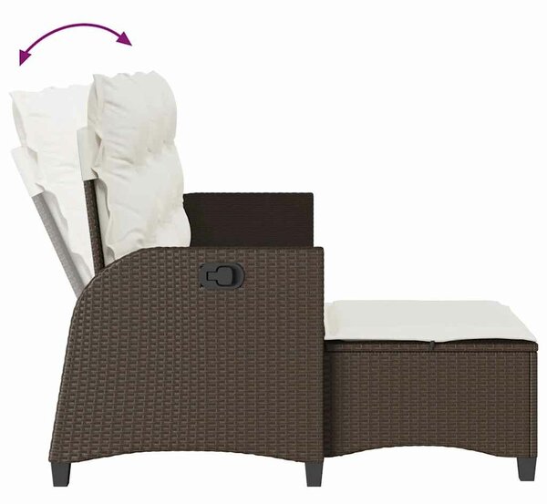 VidaXL 3 részes barna polyrattan kerti ülőgarnitúra párnával L-alakú