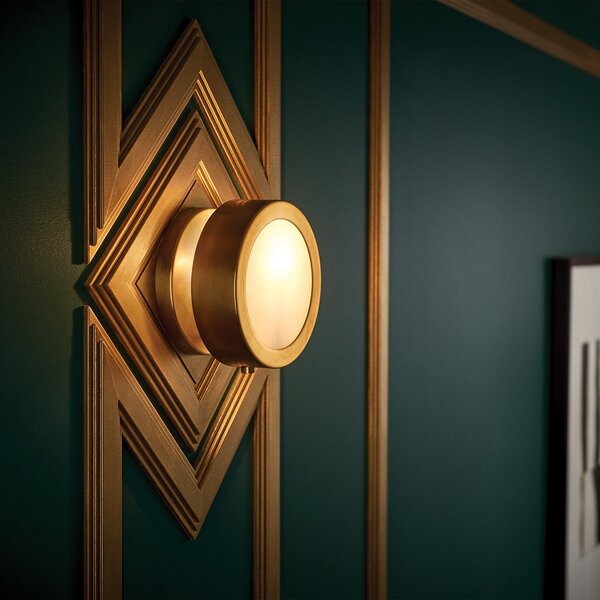 Fali Lámpa HINKLEY, Mercer, dimmable, Bronz / Öreg Sárgaréz, Nappali, Fém, Vintage