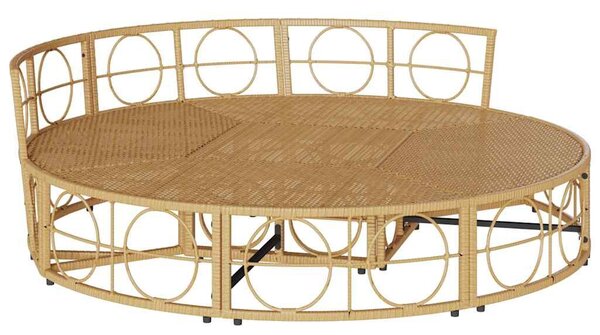 VidaXL polyrattan kültéri napozóágy baldachin nélkül