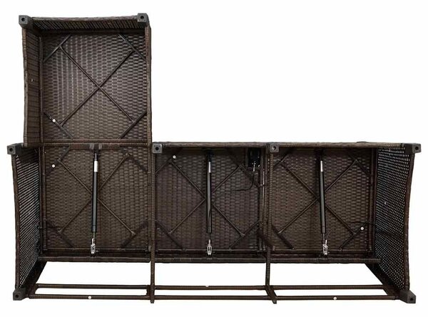 VidaXL 3 részes barna polyrattan kerti ülőgarnitúra párnával L-alakú