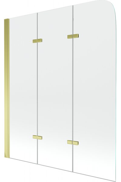 Mexen Felix kádparaván 3-szárnyú 120 x 140 cm, átlátszó, arany - 890-120-003-50-00