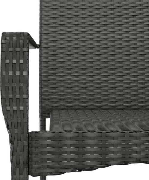 VidaXL 5 részes fekete polyrattan kerti étkezőgarnitúra párnákkal