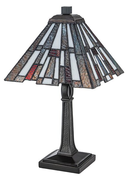 Asztali lámpa QUOIZEL, Inglenook, Bronz / Öreg Sárgaréz, Nappali, Fém, Tiffany